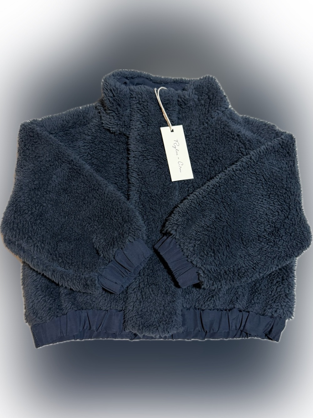 NEW Rylee + Cru Shearling Jacket Indigo - Picture 2 of 6